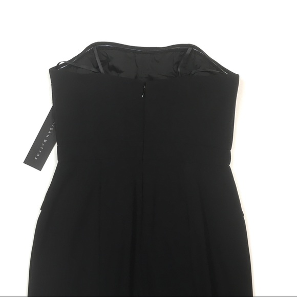 Aidan Mattox strapless gown black peplum column - Picture 5 of 8